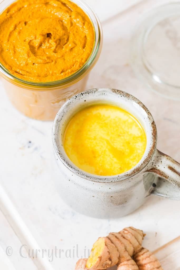 turmeric milk made from turmeric paste recipe