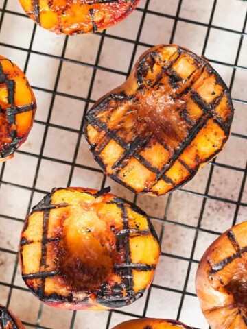 peaches grilled with brown sugar glaze