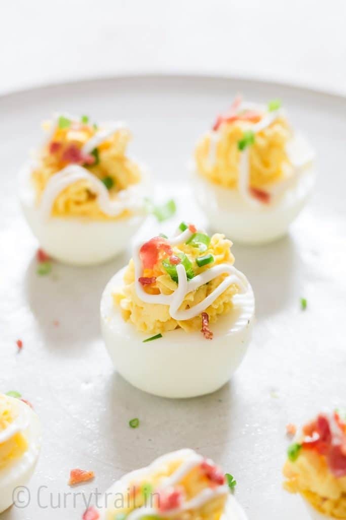 deviled eggs with bacon is great Easter appetizer