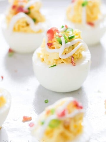 deviled eggs with bacon is great Easter appetizer
