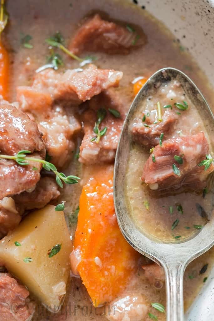 one pot lamb stew cooked on stove top perfect with crusty bread