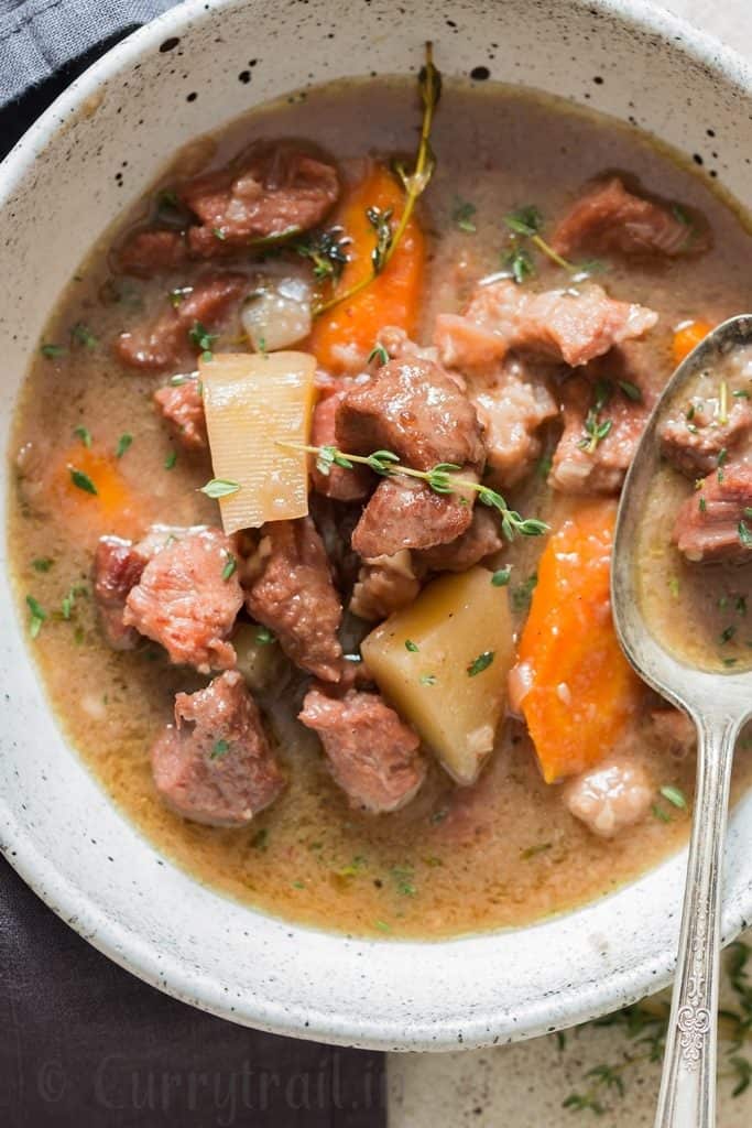 one pot lamb stew cooked on stove top perfect with crusty bread