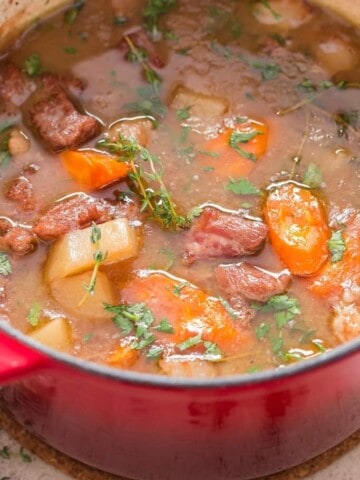 one pot lamb stew cooked on stove top perfect with crusty bread