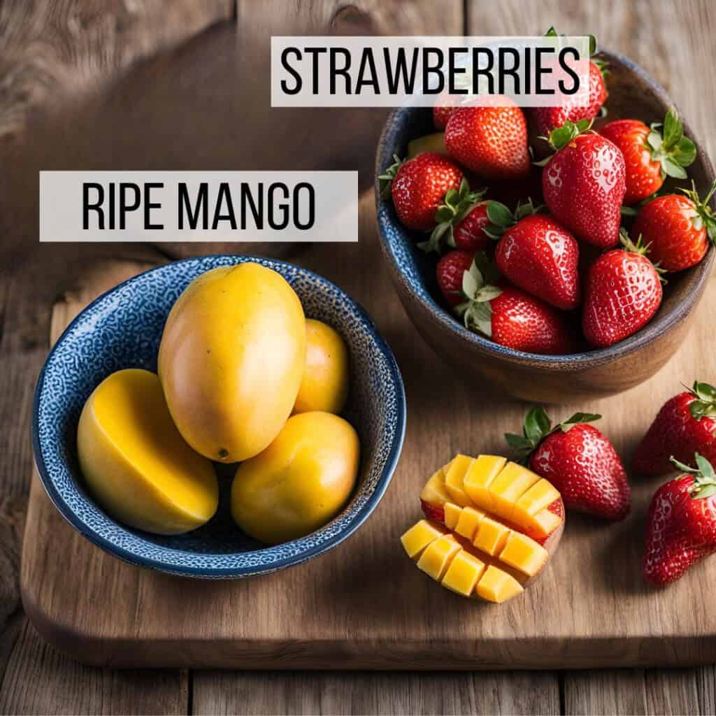 ingredients for mango popsicle.