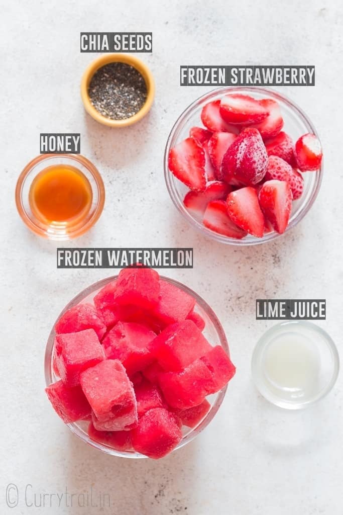 Ingredients for best thick watermelon smoothie