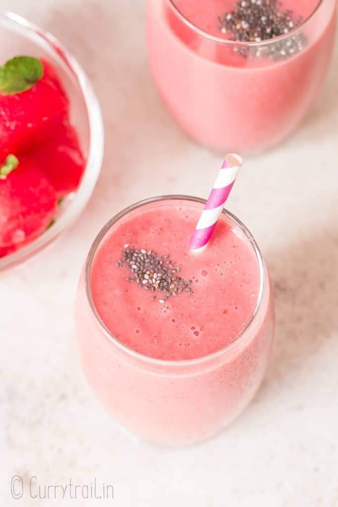 summertime watermelon smoothie with chia seeds