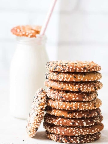 Milk and tahini cookies stack