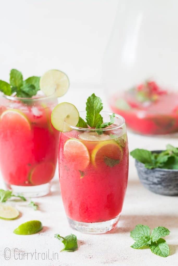 best summertime watermelon mojito cocktail made with ripe watermelon and rum