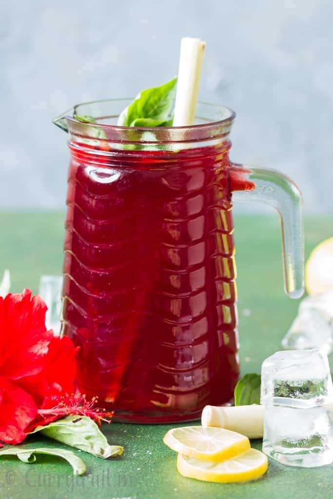 hibiscus tea in pitcher