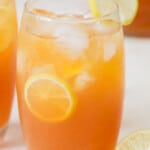 2 glasses of lemon iced tea with tex