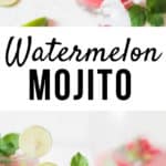 refreshing cool watermelon mojito recipe with text overlay