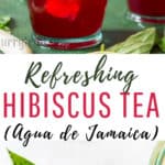 health benefits of hibiscus tea with text overlay