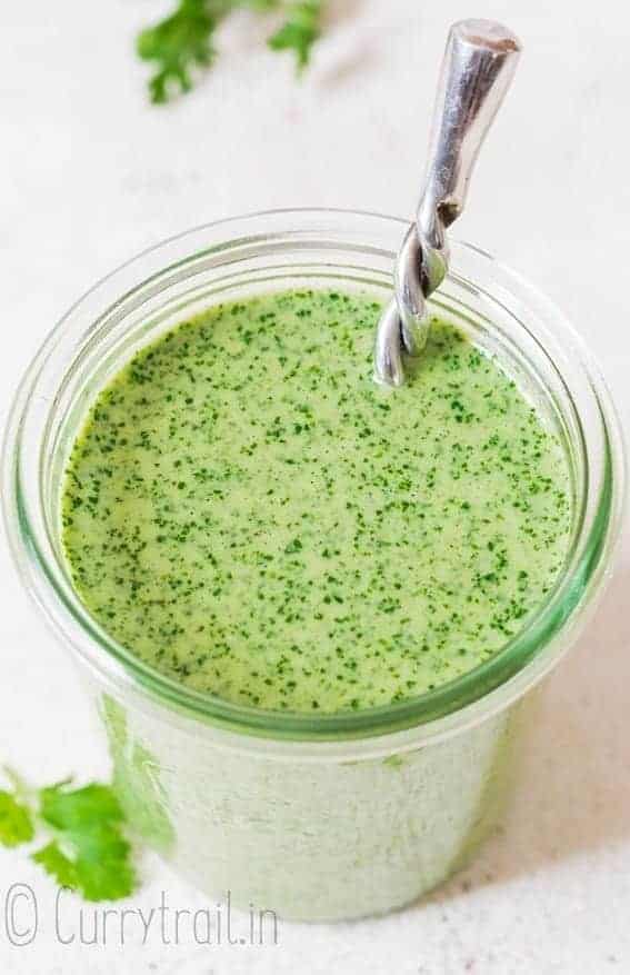 Creamy Cilantro Sauce Recipe [5 Minutes Magic] CurryTrail