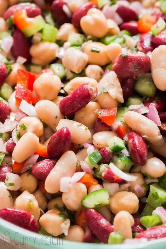 Easy 3 Bean Salad Recipe [With Video] CurryTrail