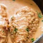 creamy chipotle chicken dish in cooking pan