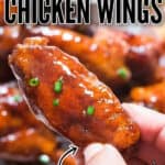 instant pot chicken wings with text