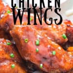 fall off bone tender chicken wings cooked in instant pot with text