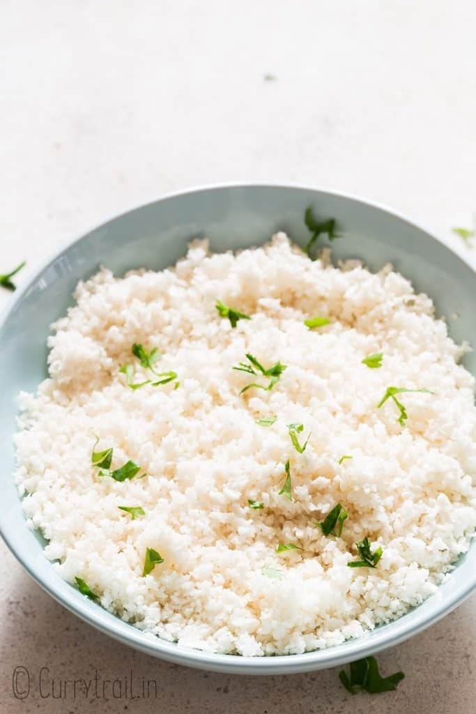 cilantro lime flavored cauliflower rice
