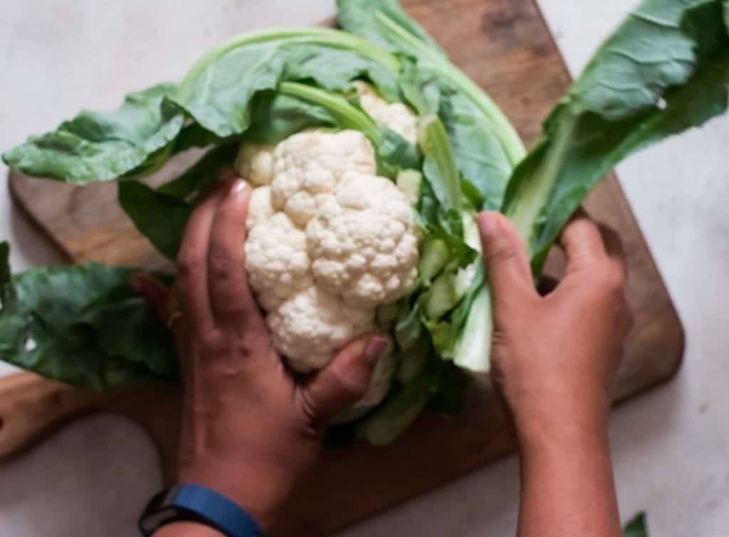 removing green on cauliflower