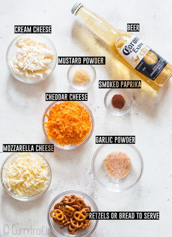 ingredients for beer cheese sauce recipe