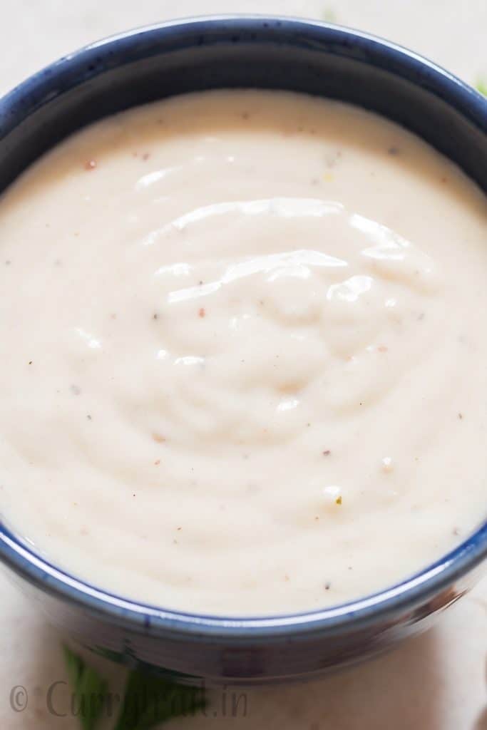 close up of Parmesan cheese sauce