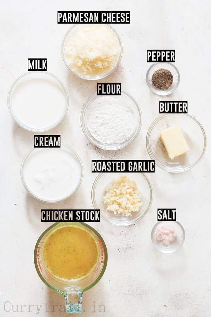 creamy Parmesan garlic sauce ingredients