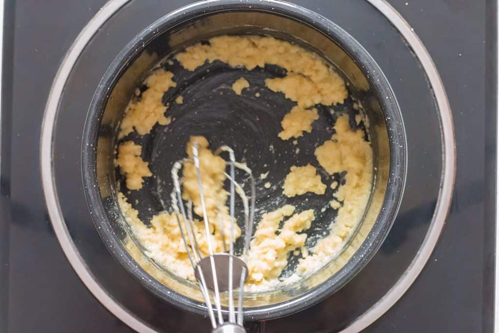 making roux for Parmesan sauce