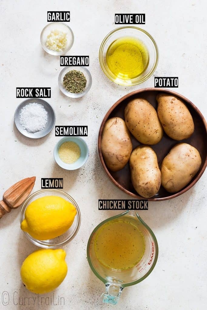 ingredients for Greek Lemon Potatoes