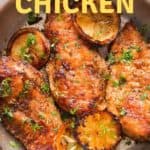 lemon pepper chicken cooked in skillet