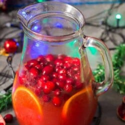easy Christmas punch recipe in pitcher