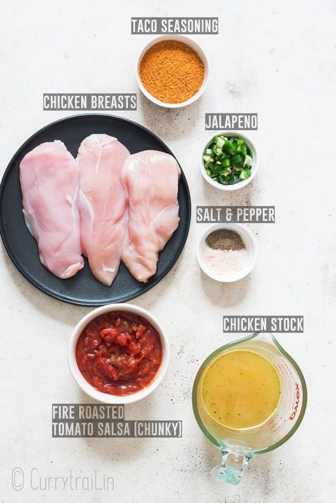 ingredients for shredded chicken in instant pot