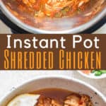 instant pot shredded chicken with text overlay