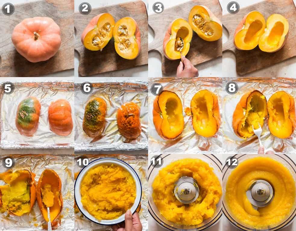 step by step pictures of how to make pumpkin puree