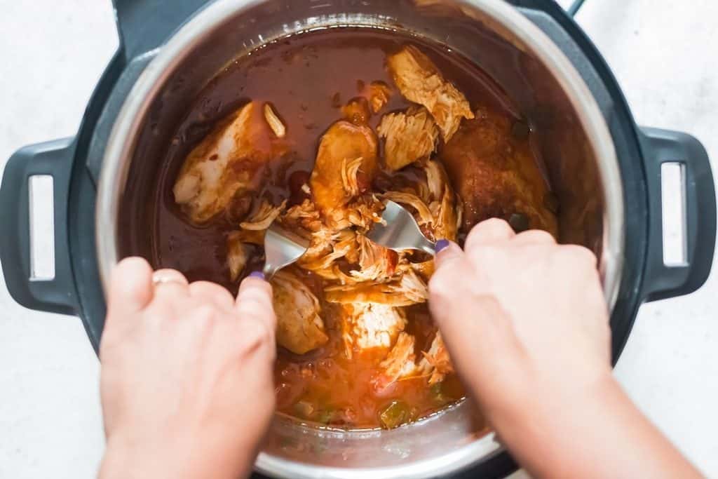 shredded chicken in instant pot using two forks