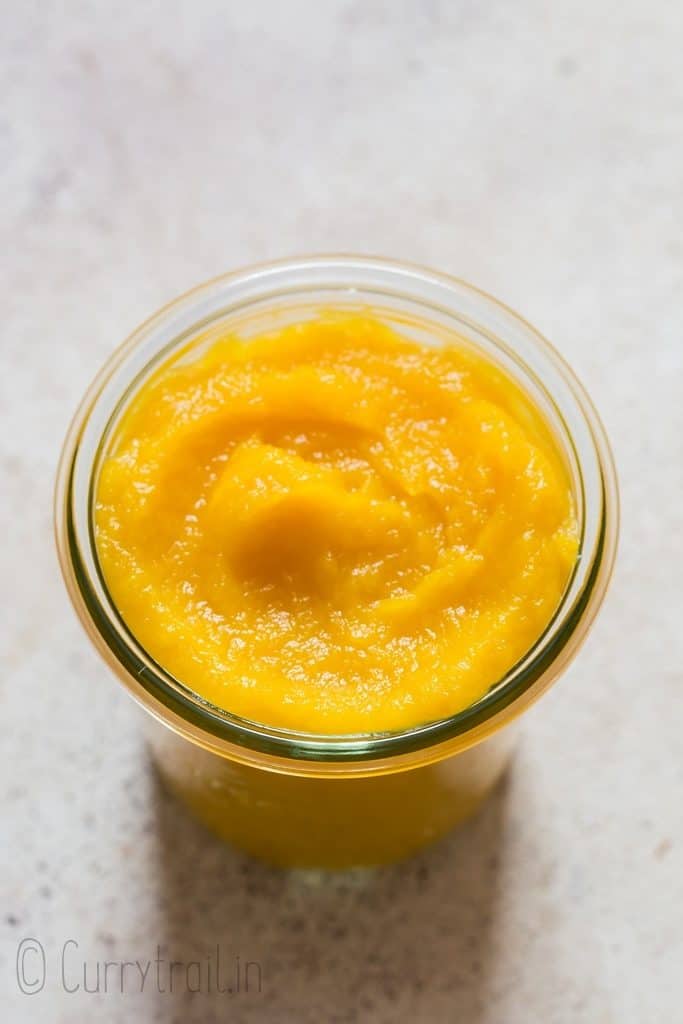 homemade pumpkin puree in glass jar