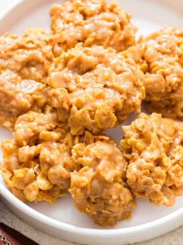 cornflakes cookies on white plate