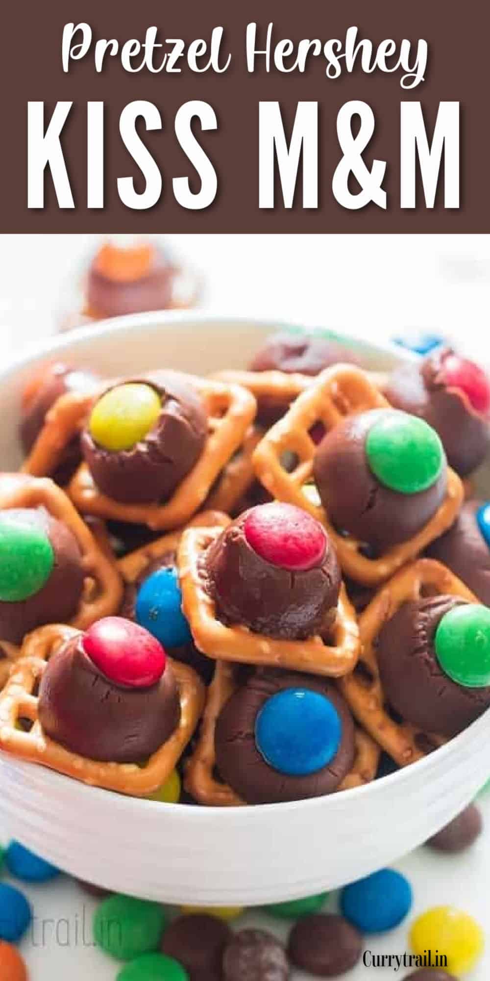 Pretzel Hershey Kiss M&M (Pretzel gifts for holiday) CurryTrail