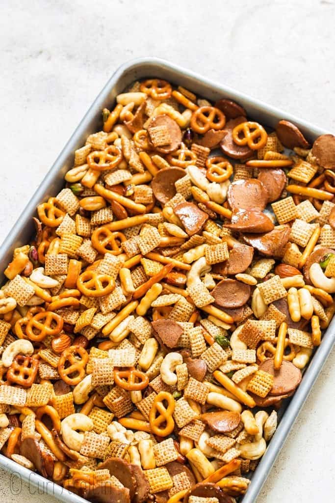 Sweet Salty and Spicy Chex Mix Recipe - CurryTrail