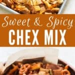 homemade chex mix recipe with text overlay