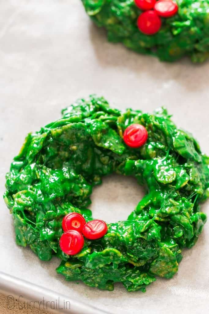 Christmas Cornflakes Wreath Cookies