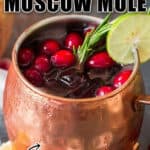 cranberry Moscow mule in mule cups with text