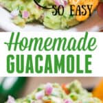 homemade guacamole recipe with text overlay