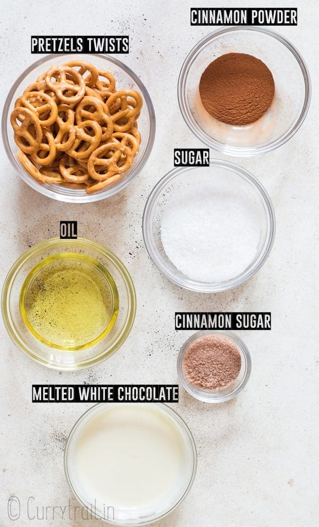 ingredients for cinnamon pretzels twists