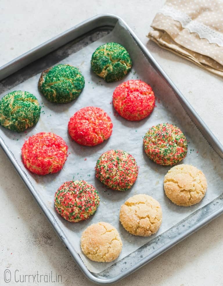 baking tray with soft sugar cookies