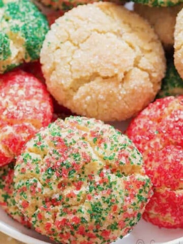 soft chewy sugar cookies on plate