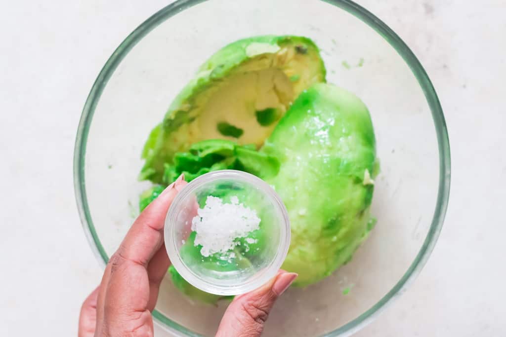 sea salt in avocado
