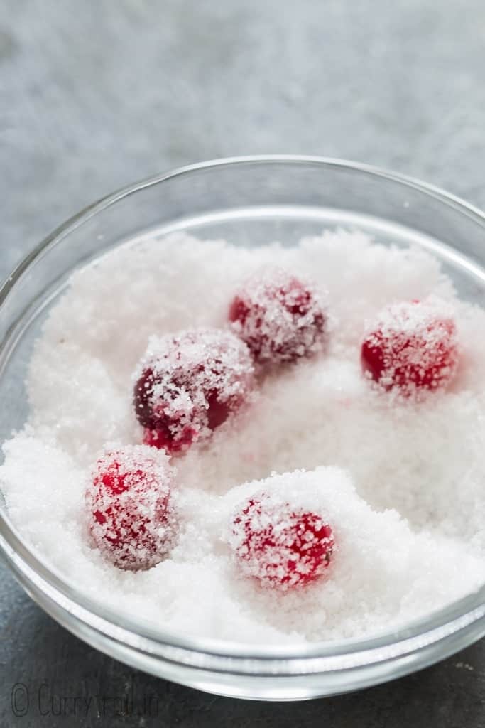 coating cranberries in sugar