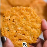 snack parmesan crisps with text