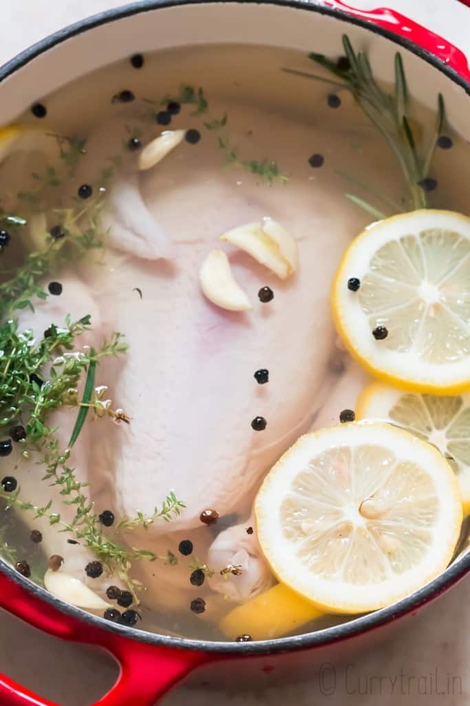 chicken brine in large pot