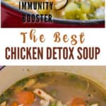 chicken detox soup in soup pot